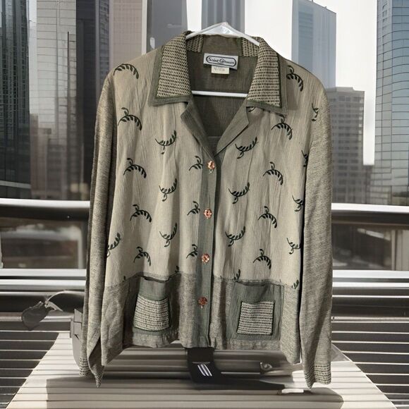 St Germaine Sweaters - VTG 80s Office Lady Saint Germain Paris Sz L  Grandma Meet CottageCore DeadStock